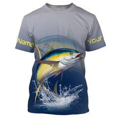 Maxcorners Tuna saltwater fishing personalized custom name performance long sleeve fishing shirts uv protection LM2408