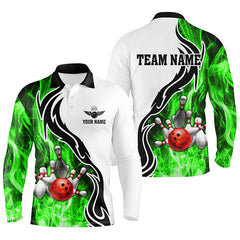 Maxcorners Bowling Ball Pins Strike Multicolor Option Customized Name 3D Shirt