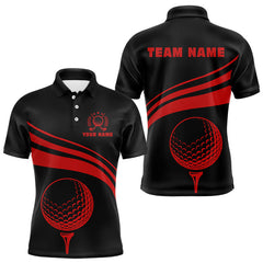Maxcorners Personalized polo golf shirts for men custom black and red mens golf shirts team golf jersey LM1411