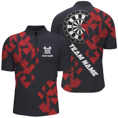 Maxcorners Black And Red Darts Board Darts Jersey Customized Name, Team Name 3D Shirt Unisex