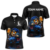 Maxcorners Funny American Flag Golf ball Mens golf polo shirts custom golf and beer golf apparel for mensMT0306