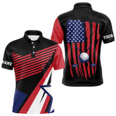 Maxcorners American Flag Golf polo shirts For Mens custom patriotic golf top for men, golfing gifts | BlackMT0306