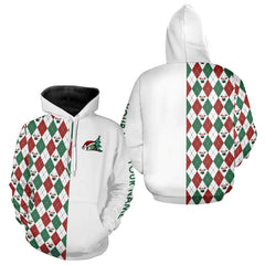 Maxcorners Christmas Golf Custom Red, White, Green Argyle Pattern Golf Gifts