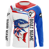 Maxcorners Angry Redfish drum American flag patriotic fishing Custom name and boat name tournament fishing shirts LM2408