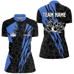 Maxcorners Black Bowling Camo Mens Polo Bowling Shirt Custom Bowling Strike Team League Jerseys