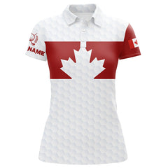 Maxcorners Golf Canada Flag Customized Name 3D Polo Shirt