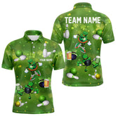 Maxcorners Funny Green Shamrock Lucky Bowling Shirts For Men And Women Custom St Patrick Day Team Bowling Jerseys