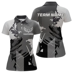 Maxcorners Personalized Gray camo Golf polo shirts for men custom camo golf shirts, unique golf gifts