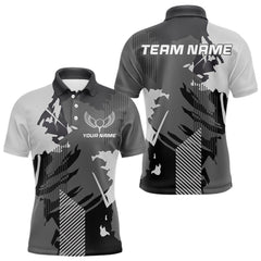 Maxcorners Personalized Gray camo Golf polo shirts for men custom camo golf shirts, unique golf gifts