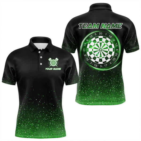 Maxcorners Black & Green glitter Lucky Darts Shirt For Men Custom St Patrick Day Darts Jersey for Team