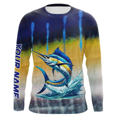 Maxcorners Personalized Marlin Fishing jerseys, Marlin scales UV protection performance saltwater fishing shirt LM2408