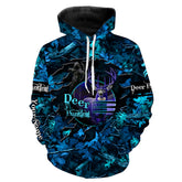 Maxcorners Country Girl Deer hunting blue camo Custom Name all over printed shirts, Hunting gift for hunter girl LM2608