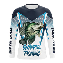 Maxcorners Personalized Crappie fishing 3D All Over Printed Long Sleeve Shirts, Crappie Tournament Fishing Jersey MT2108