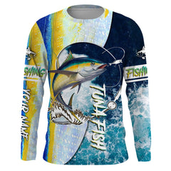 Maxcorners Tuna fishing Saltwater Fish ocean camo UV protection customize name fishing shirts LM2408
