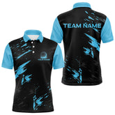Maxcorners Black and Blue Golf polo shirts For Men Custom name mens golf outfits, gifts for golf loversMT0306