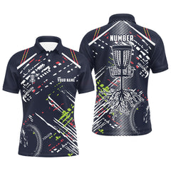 Maxcorners Disc golfing pattern Mens disc golf polo shirts custom team disc golf attire, disc golf jersey MT0510