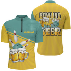 Maxcorners Personalized Bowling For The Beer Retro Bowling Polo Shirt Custom Team Bowling Jerseys For Men And Women