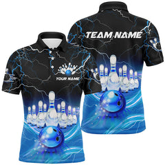 Maxcorners Bowling Lightning Thunder For Team Bowling Team Men And Women Polo Shirts, Bowling Pattern Outfits