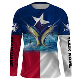 Maxcorners Marlin Sailfish fishing Texas flag custom name & team name fishing apparel, custom upf fishing shirts LM2408
