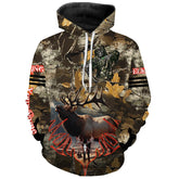 Maxcorners Elk Hunting Camo Grim Reaper Bow Hunting Archery Custom Name 3D All over print shirts LM2608