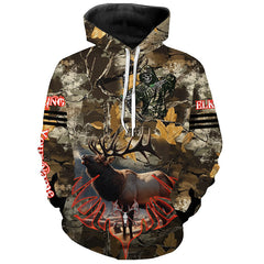 Maxcorners Elk Hunting Camo Grim Reaper Bow Hunting Archery Custom Name 3D All over print shirts LM2608