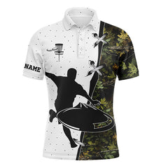 Maxcorners Mens disc golf polo shirt camouflage custom name disc golf team shirt, disc golf gifts MT0510
