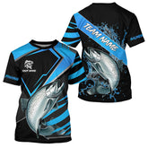Maxcorners Black and Blue Chinook Salmon fishing custom fishing team jerseys, sport fishing shirts MT2108