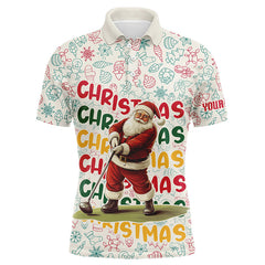 Maxcorners Funny Christmas Santa Golf Jersey Customized Name 3D Shirt Unisex