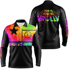 Maxcorners Bowling And Pins Funny Watercolor Texas Flag This Is How We Roll Bowling Jerseys Customized Name, Team Name 3D Polo Shirt