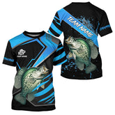 Maxcorners Black and Blue Crappie fishing custom fishing team jerseys, sport fishing shirts MT2108