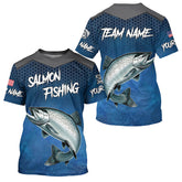 Maxcorners Blue camo Chinook Salmon fishing Custom performance long sleeve team Salmon fishing tournament shirts MT2108