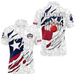 Maxcorners Personalized Texas Flag Camo Bowling Shirts For Men Custom patriotic Texas Bowling Team Jerseys