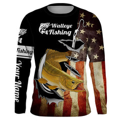 Maxcorners Walleye Fishing Fish Hook Customize Name 3D Shirts