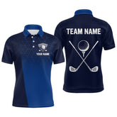 Maxcorners Blue Pattern Mens Golf polo shirts custom Team name golf outfit for men, unique golf gifts