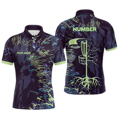 Maxcorners Mens disc golf polo shirt custom name, number disc golf jersey, mens disc golf apparel MT0510