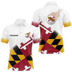 Maxcorners Maryland Flag Men golf polo shirt Custom patriotic golf outfit for men LM2206