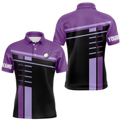 Maxcorners Personalized Black and Purple Men golf polo shirts, Custom Golf Shirts For Team men golfers LM3006