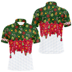 Maxcorners Funny Christmas pattern Golf Polo Shirts For Men custom Christmas golf gifts mens golf outfit LM1610