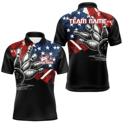 Maxcorners Personalized American Flag Bowling Team Shirts For Men, Patriotic Bowling Gifts LM0910
