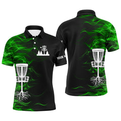 Maxcorners Green smoke black Mens disc golf polo shirts custom team disc golf basket best mens golf wears MT0510