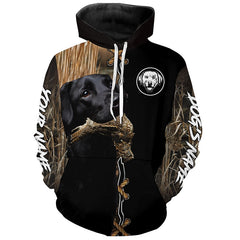Maxcorners Black Labrador Retriever Hunting Dog Custom Name Hoodie Shirt for Hunter | Grouse