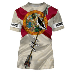 Maxcorners Archery Bow Hunting Florida flag custom Name 3D All over print Shirt, Archers Gifts for Adult and Kid LM2608