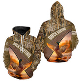 Maxcorners Mallard Duck Hunting Shirt Camo Custom Name Hunting Clothes For Hunters Best Gift LM1109