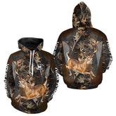 Maxcorners Whitetail Deer Jumping 3D All Over Print Shirts, Gift for Deer Hunters Men, Hunting Hoodie LM1112