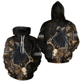 Maxcorners Deer Hunting Grim Reaper Camouflage Shirts for Deer Hunters, Hunting Hoodie For Men LM1112