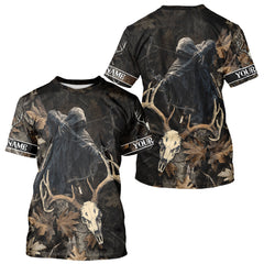 Maxcorners Deer Hunting Grim Reaper Camouflage Shirts for Deer Hunters, Hunting Hoodie For Men LM1112