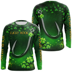 Maxcorners Custom St Patrick's Day Hook Fishing Shirts Long Sleeve, Performance Fishing Shirts LM1501