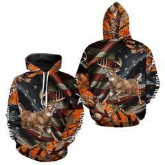 Maxcorners Deer Hunting US Flag 3D All Over Print Shirts, Personalized Hunting Gifts For Deer Hunters MT1511