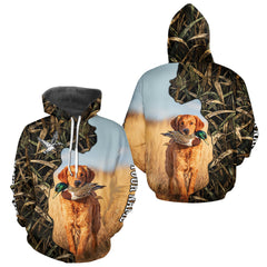 Maxcorners Red Golden Retriever Custom Name Hunting Duck Shirts for Hunter, Duck Hunting Gift LM2509