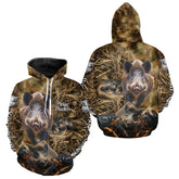 Maxcorners Wild Boar Hunting Camo Custom Name Shirts, Personalized Boar Hunting Clothes, Hunting Gifts LM1109